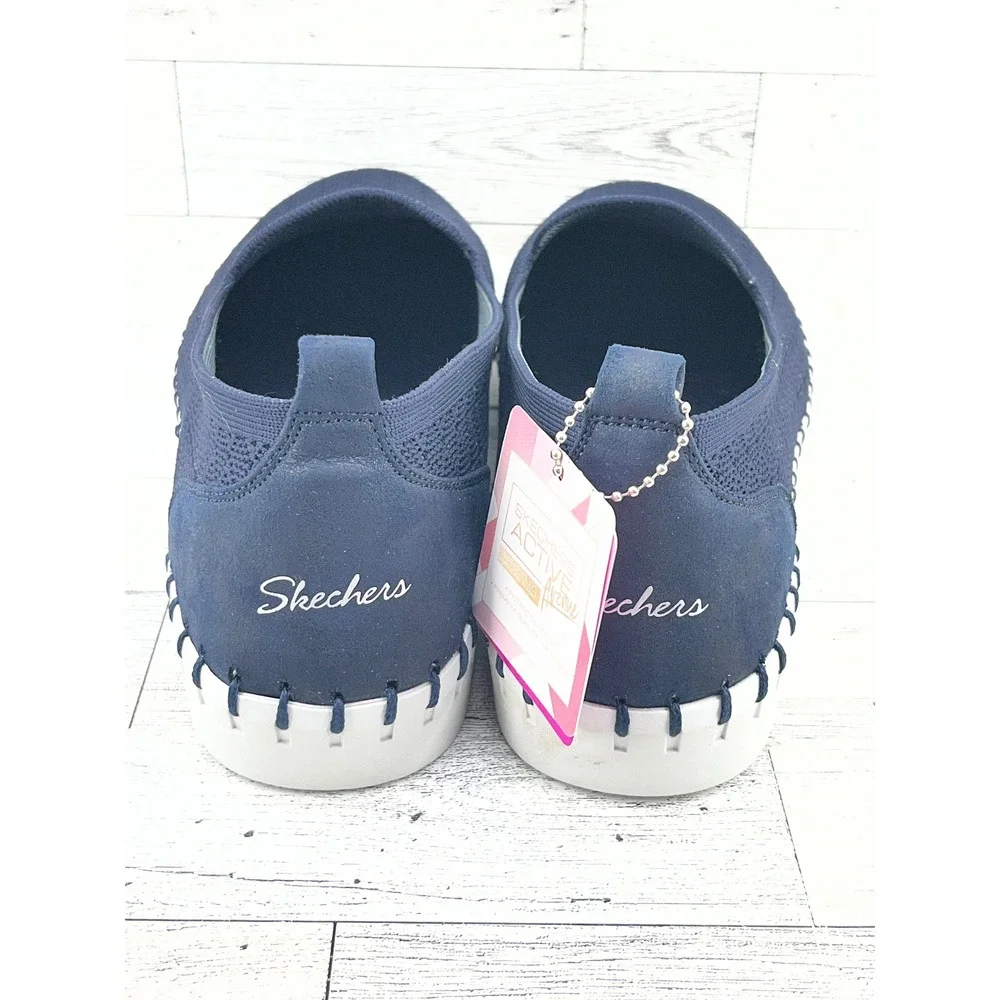 Skechers Air Cooled Memory‎ Foam Slip On Shoes Navy Blue Womens Size 9.5
